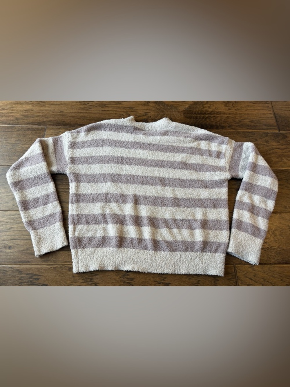 Altar'd State Cream and Taupe Striped Long Sleeve Pullover - Picture 7 of 7